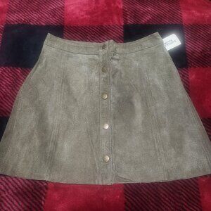 Forever 21 Pigskin Leather Skirt Green Size Small New With Tags